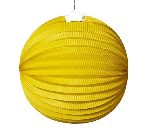 Lampion f. 3,5 Std. Kerze ca. 24 cm - gelb (Verpackunginfo=20 Stück)