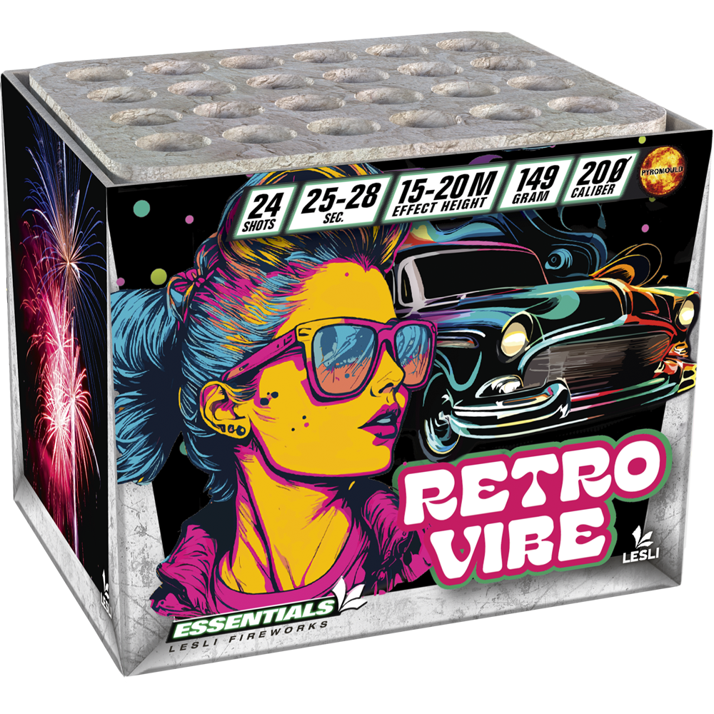 Retro Vibe - 24 Schuss Feuerwerksbatterie