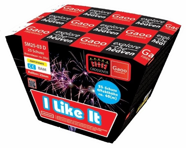 I Like It - 25 Schuss Feuerwerk Fächer-Batterie