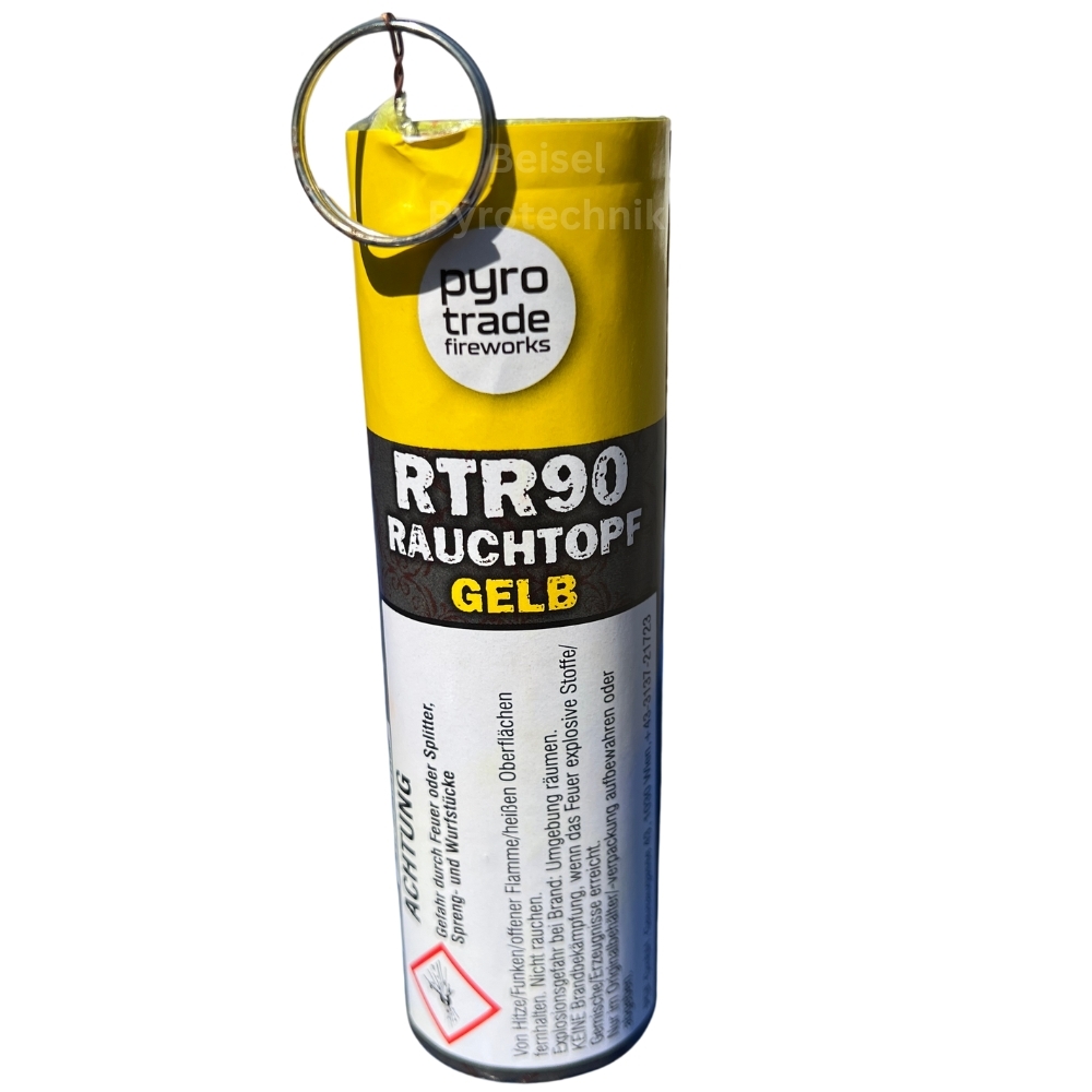 Rauchtopf mit Reißzünder 90 Sekunden gelb