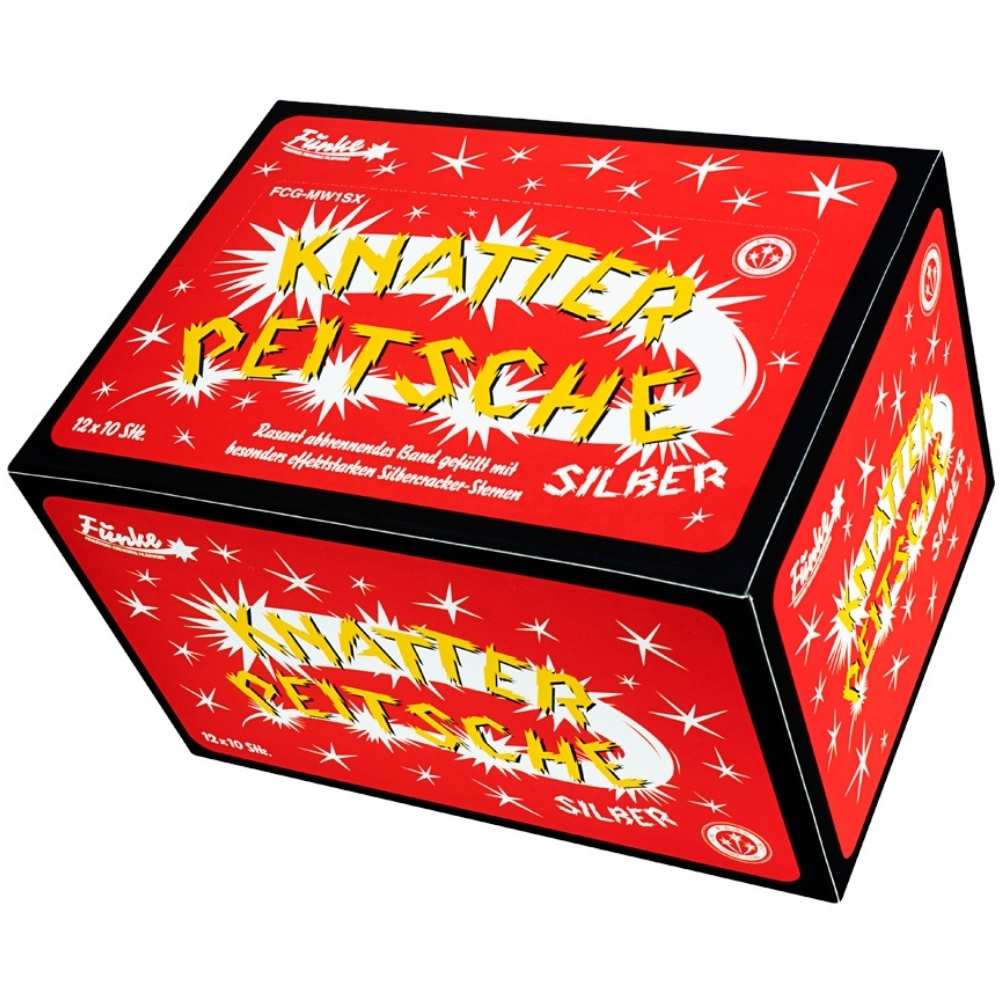 Knatterpeitsche Silber -  10er Päckchen (Pack=12 Päckchen)