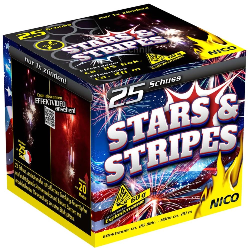 Stars & Stripes- 25 Schuss Feuerwerksbatterie