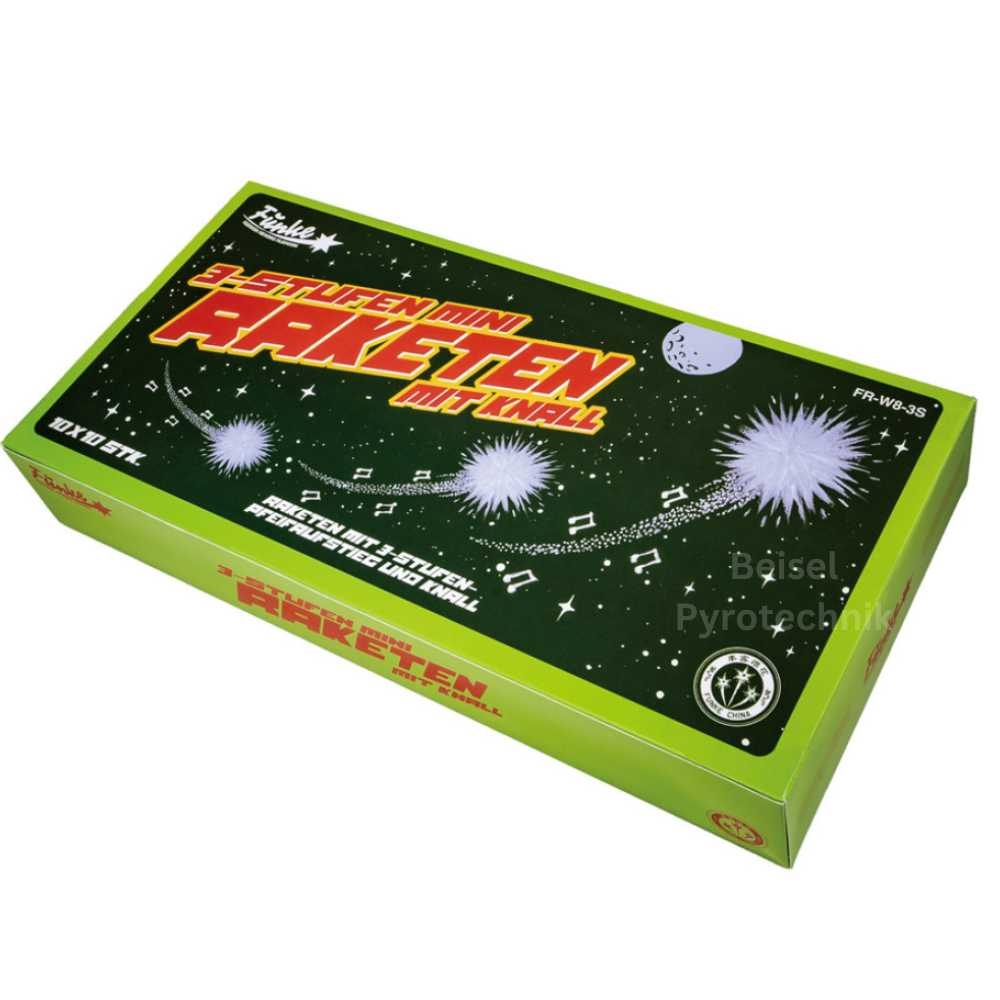 3-Stufen Mini-Raketen mit Knall - 10er Beutel