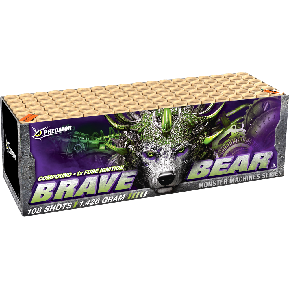 Brave Bear - Verbundfeuerwerk mit 108 Schuss Brave Bear - Verbundfeuerwerk mit 108 Schuss
