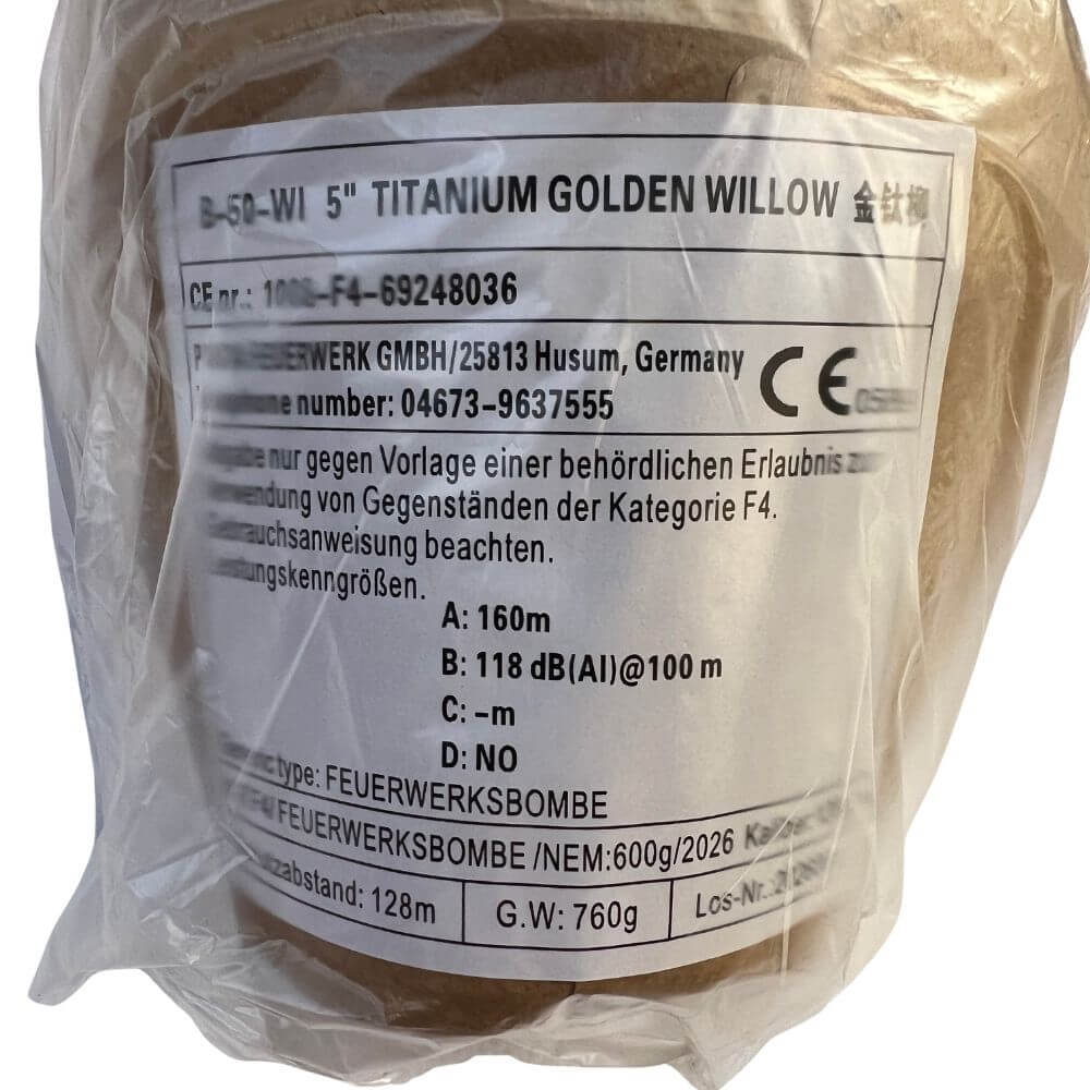 125mm Kugelbombe F4 - Titanium Golden Willow