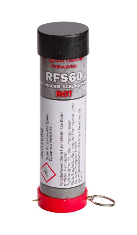 Rauchfackel mit Schlagzünder 60 Sekunden rot Rauchfackel mit Schlagzünder 60 Sekunden rot