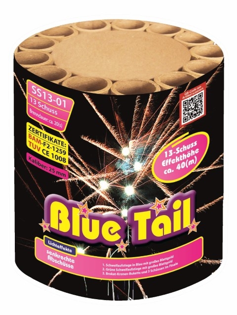 Blue Tail 13 Schuss Goldpalmen Feuerwerk Batterie