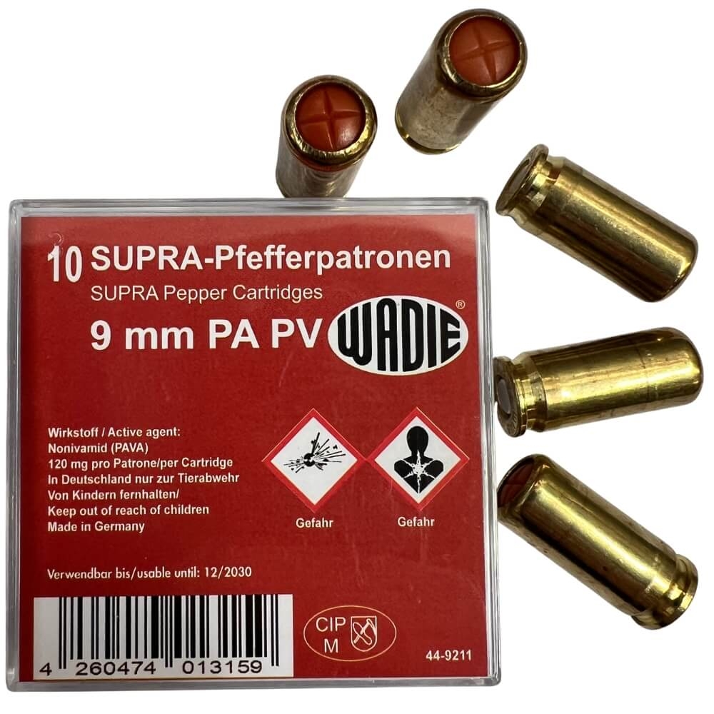 Pfefferpatronen SUPRA  9 P. A. Pistole Wadie 10er