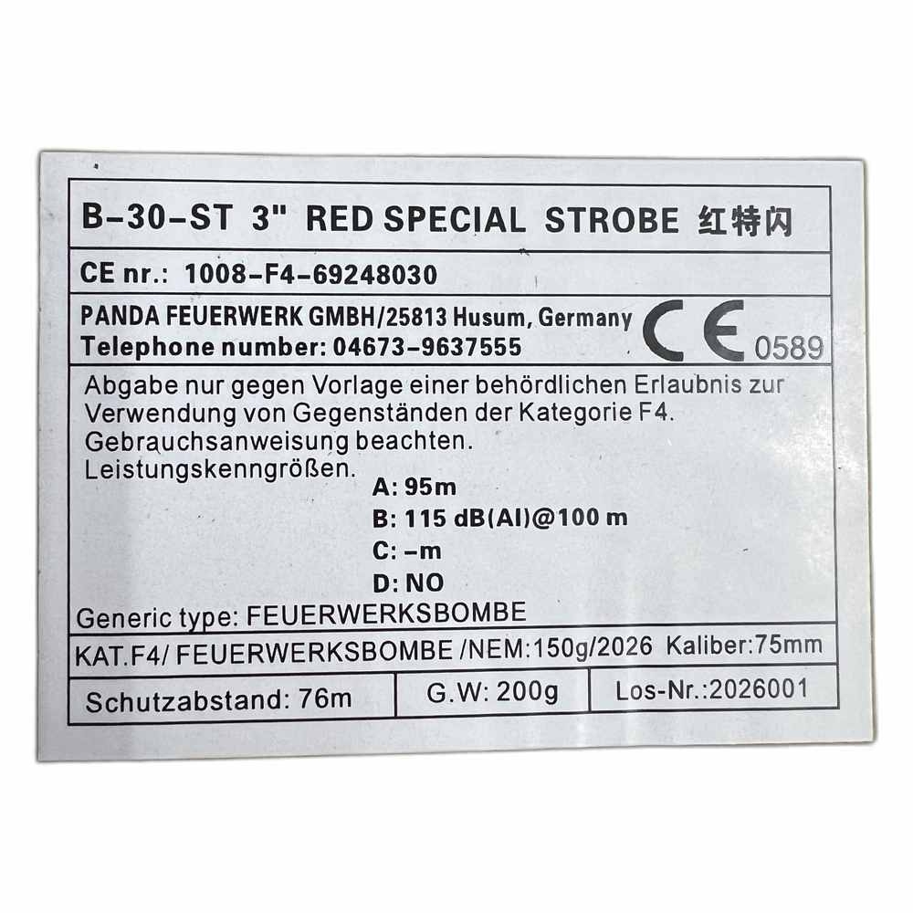 75mm Kugelbombe F4 - Red Special Strobe