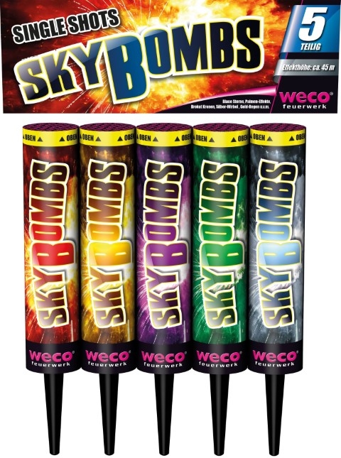 Sky Bombs Bombenrohre 5er Päckchen