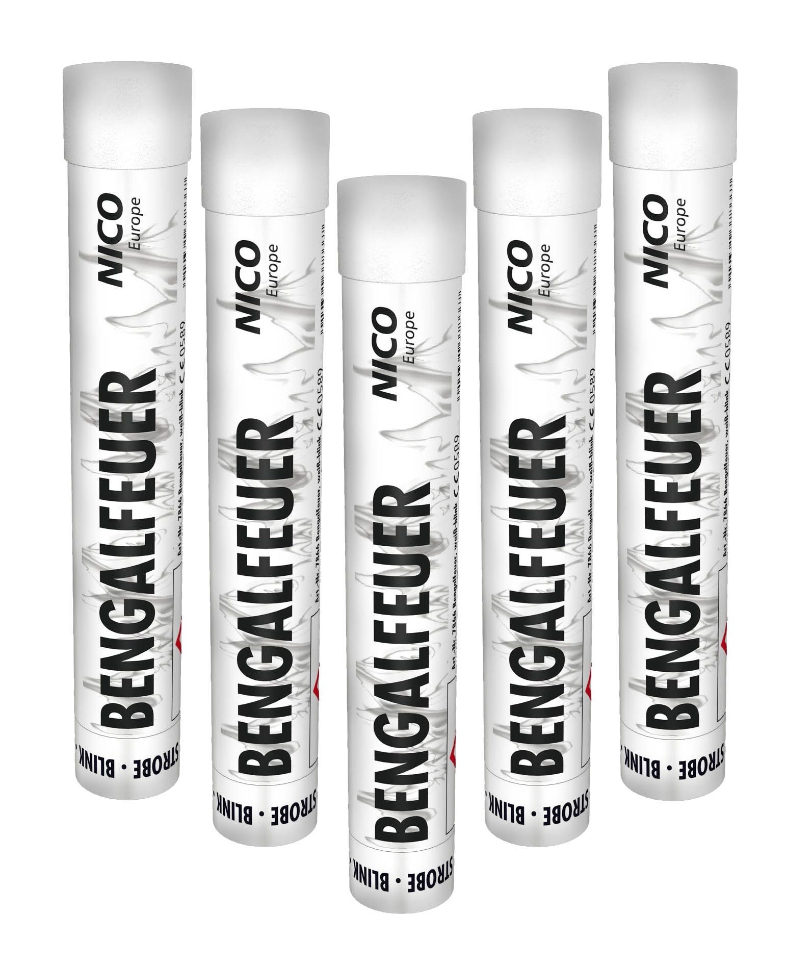 Bengalfeuer weiß blink 5er Pack- KAT F1 Bengalfeuer weiß blink 5er Pack- KAT F1