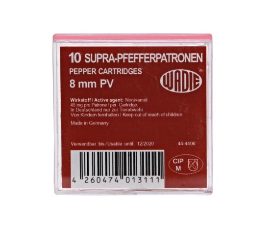 Pfefferpatronen SUPRA  8 mm Wadie 10er Päckchen
