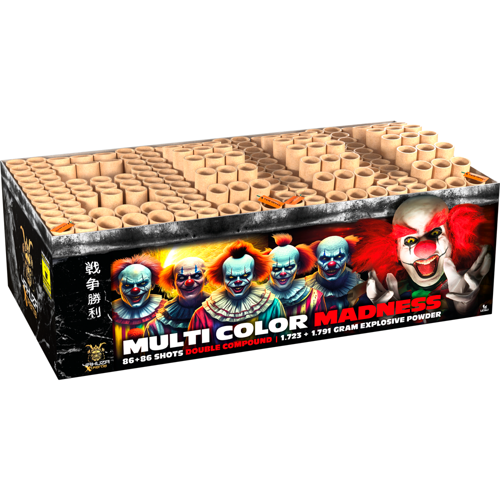 Multi Color Madness - 172 Schuss Doppel-Verbundfeuerwerk