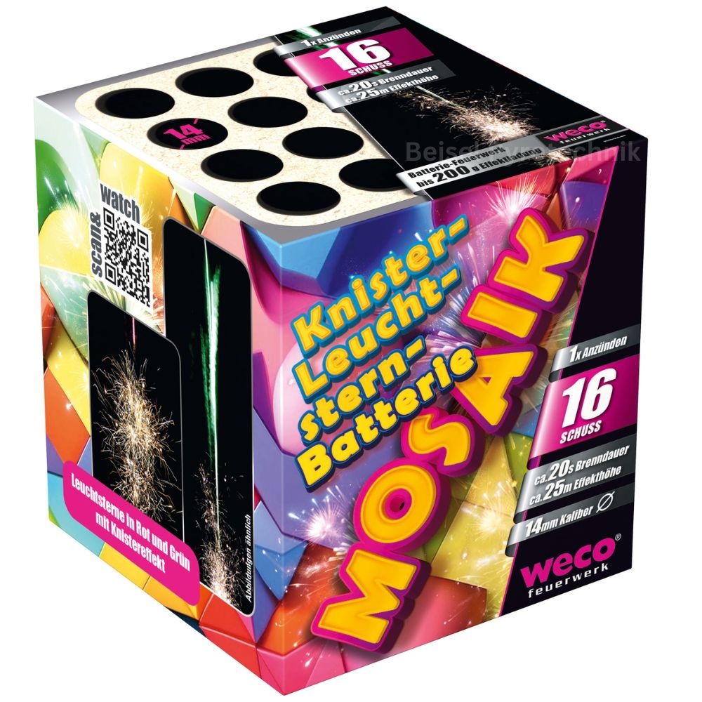 Mosaik -  16 Schuss Feuerwerksbatterie