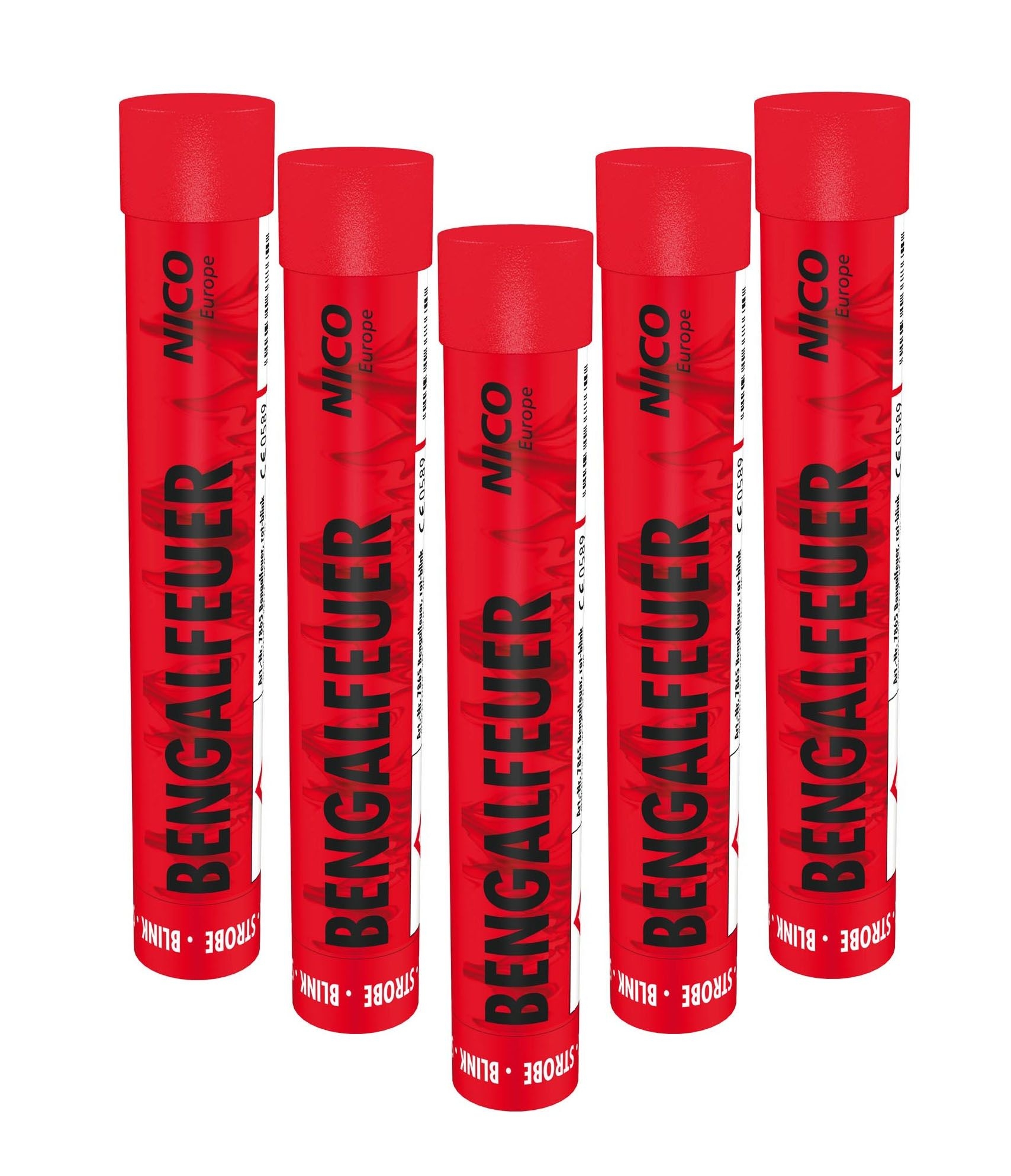 Bengalfeuer rot blink 5er Pack- KAT F1 Bengalfeuer rot blink 5er Pack- KAT F1