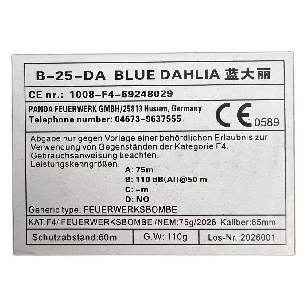 65mm Kugelbombe F4 - Blue Dahlia