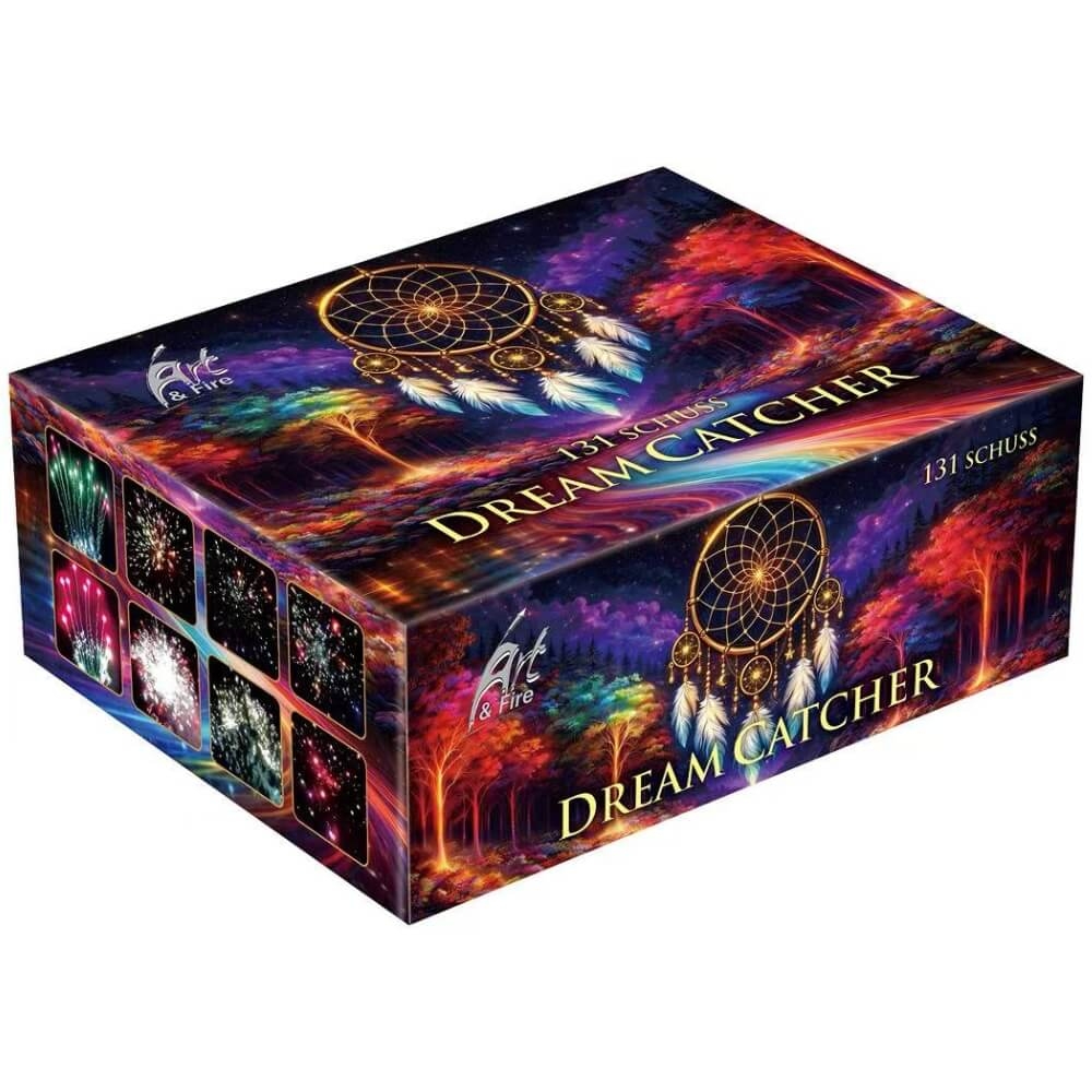 Art & Fire Dream Catcher, 131 Schuss, bunte Verpackung mit Traumfänger und Effektfotos