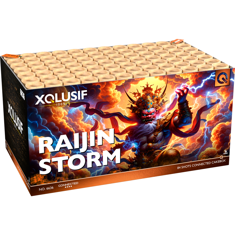 Raijin Storm Box - Verbundfeuerwerk mit 84 Schuss