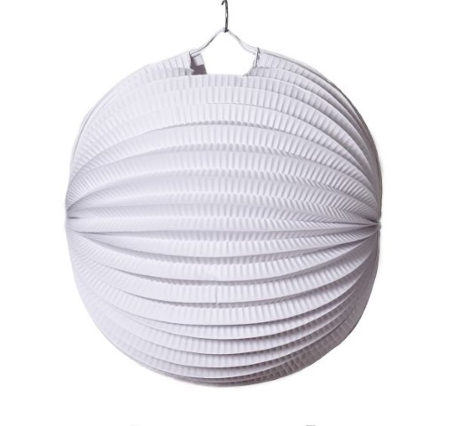 Lampion f. 3,5 Std. Kerze ca. 24 cm - weiß - EINZEL (Verpackunginfo=10 Stück)