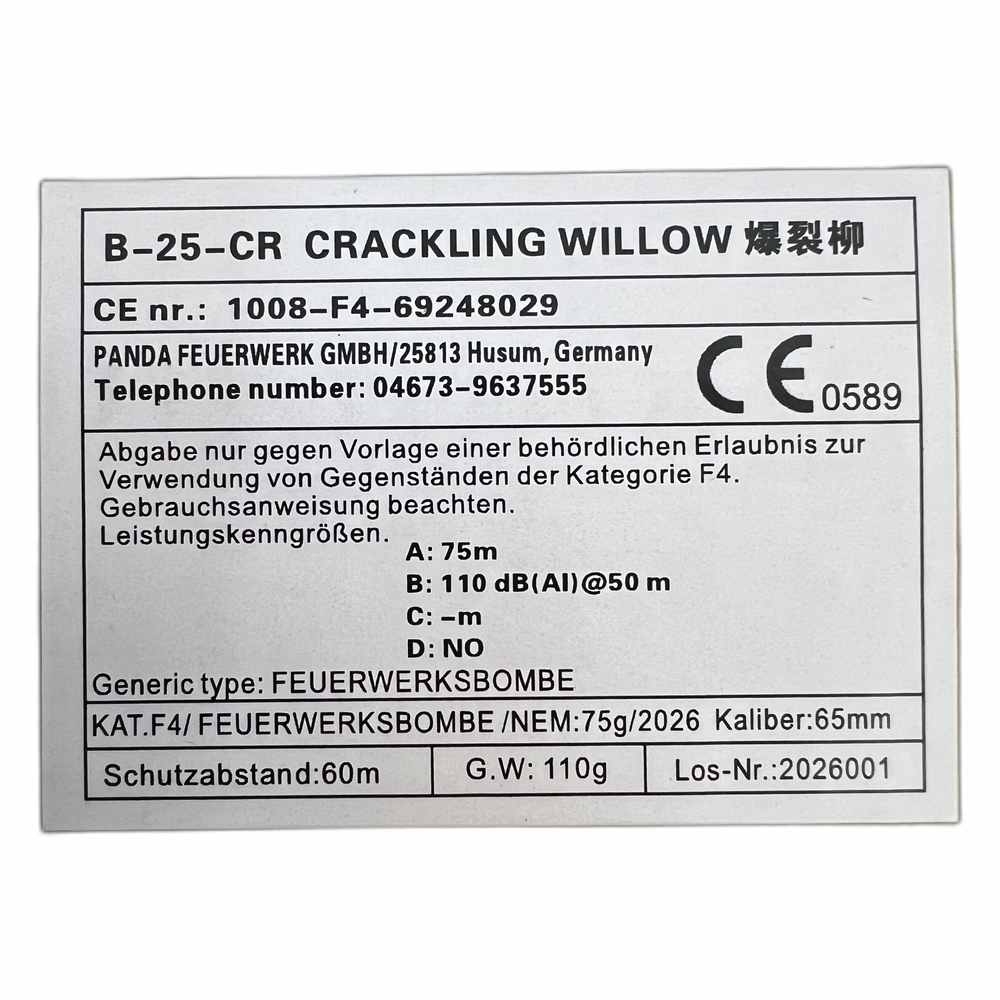 65mm Kugelbombe F4 - Crackling Willow