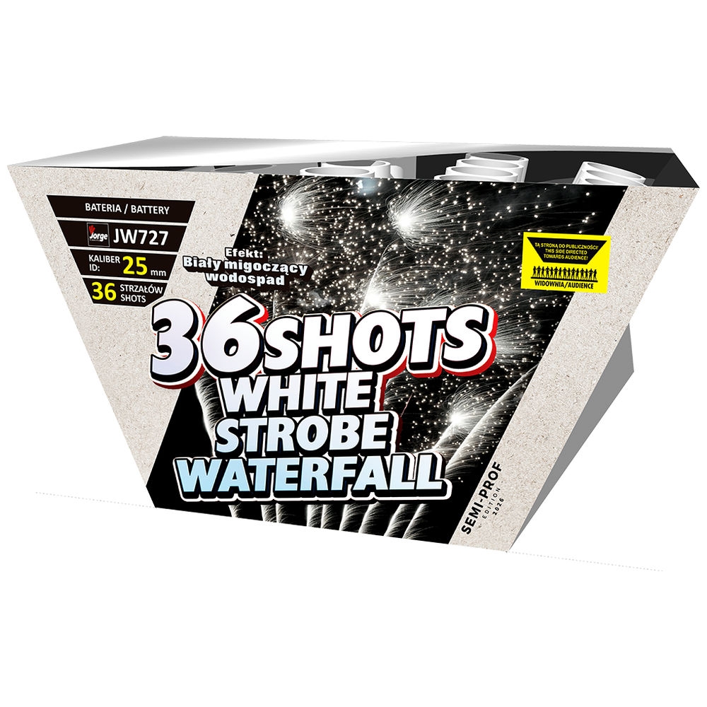 White Strobe Waterfall 36 Schuss Fächerbatterie
