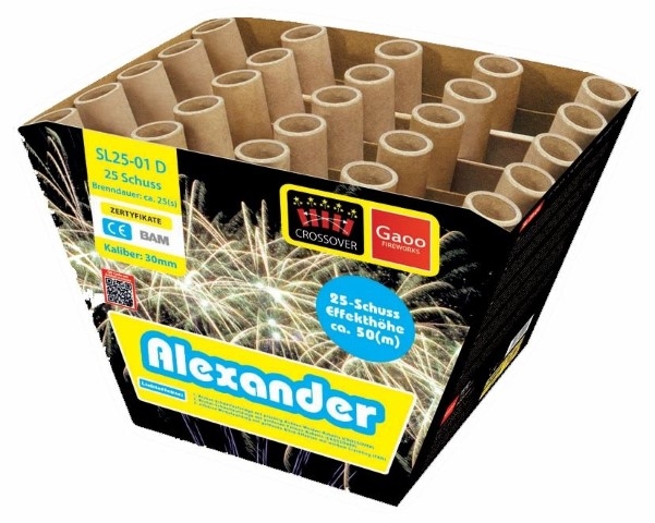 Alexander - 25 Schuss Feuerwerk Fächer-Batterie
