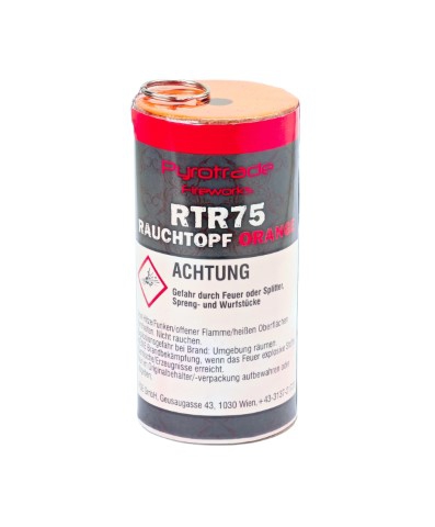 Rauchtopf mit Reißzünder 75 Sekunden orange Rauchtopf mit Reißzünder 75 Sekunden orange