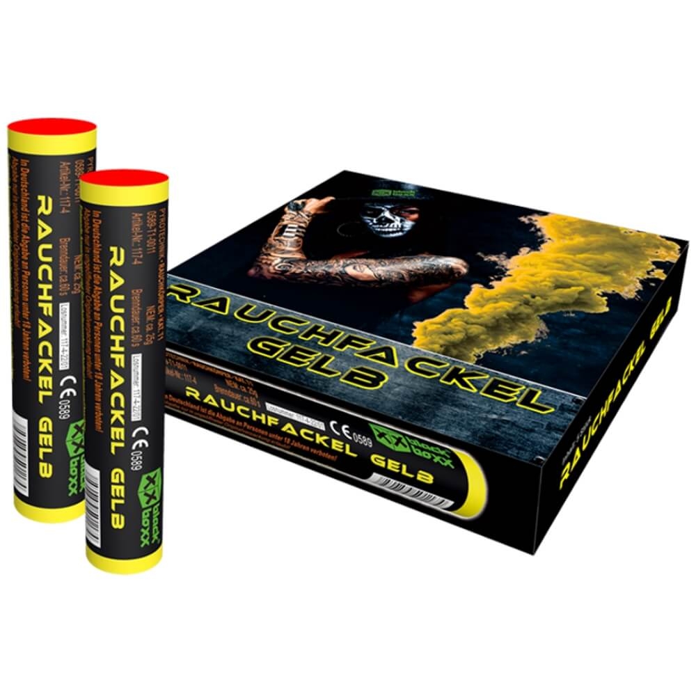 Rauchfackel gelb 60 Sek. T1, 5er Pack