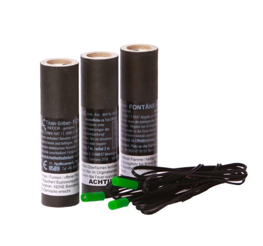 Bühnenfontänen silber - 20 Sek. - 5m - 3er Pack Bühnenfontänen silber - 20 Sek. - 5m - 3er Pack
