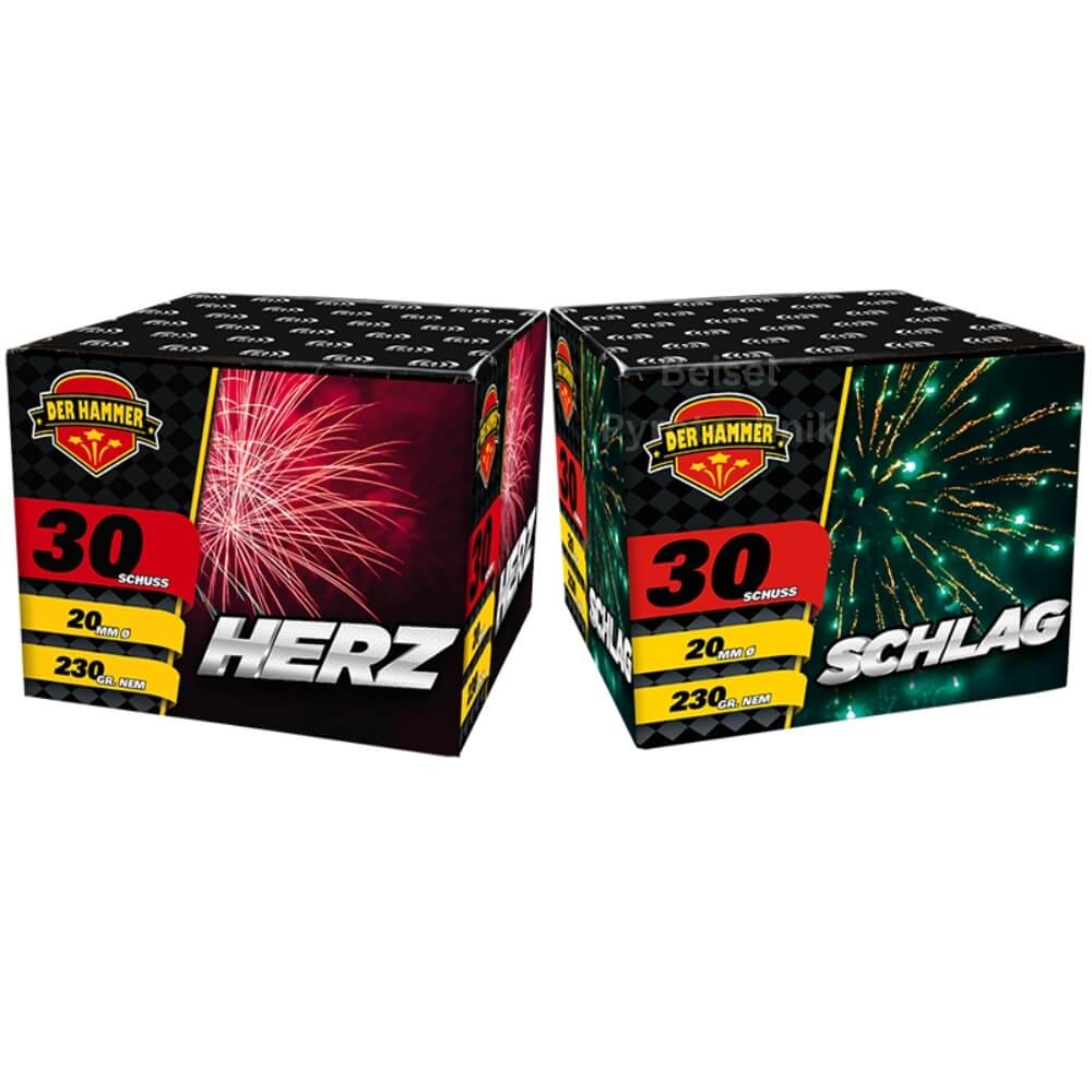 Herz-Schlag - 2 x 30 Schuss Batteriesortiment
