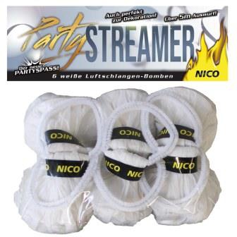 Luftschlangenbälle weiß 6er Beutel Luftschlangenbälle weiß 6er Beutel