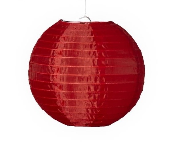 Textil Rund-Lampion rot  Ø 25cm  für LED-Lampionlicht