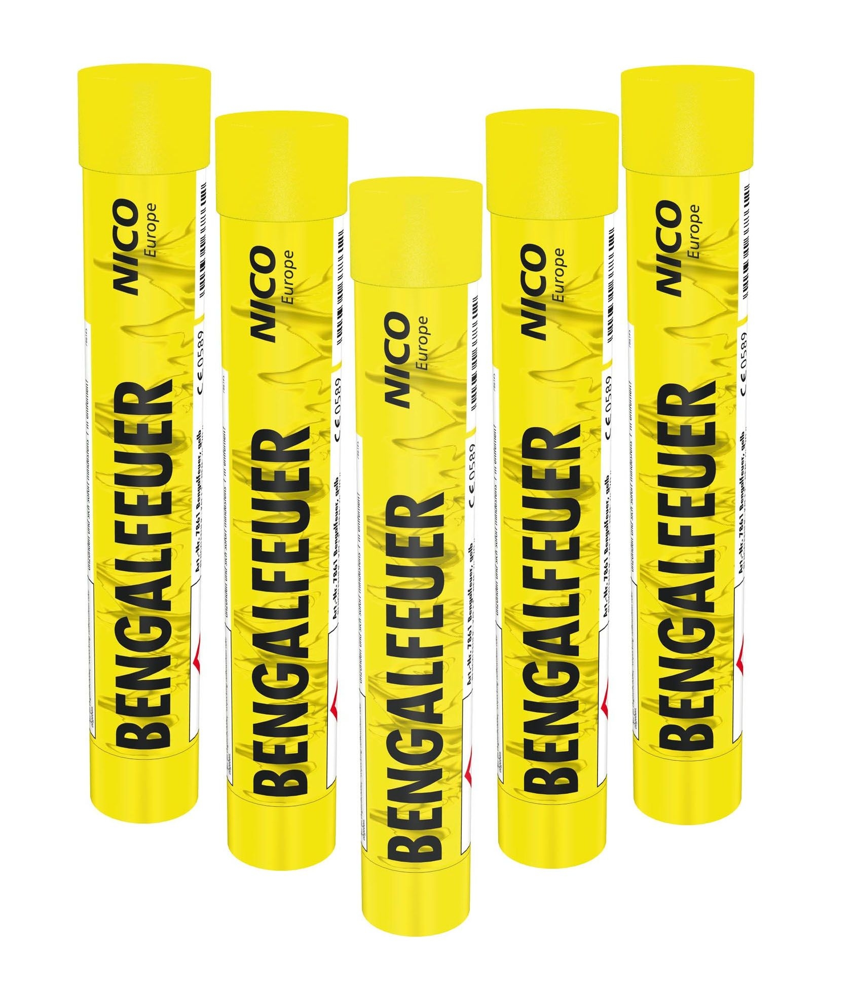 Bengalfeuer gelb  5er Pack- KAT F1 Bengalfeuer gelb  5er Pack- KAT F1