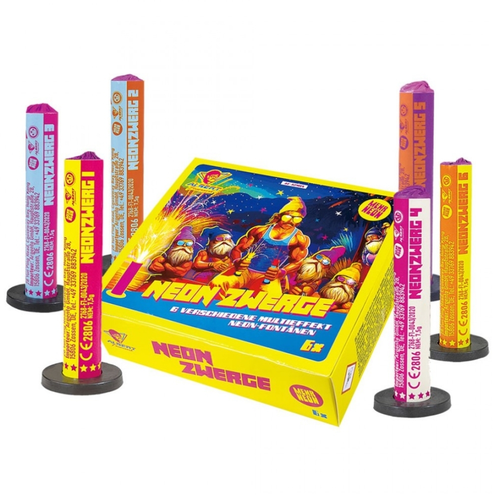 Neon Zwerge (Kat. F1) - 6er Päckchen