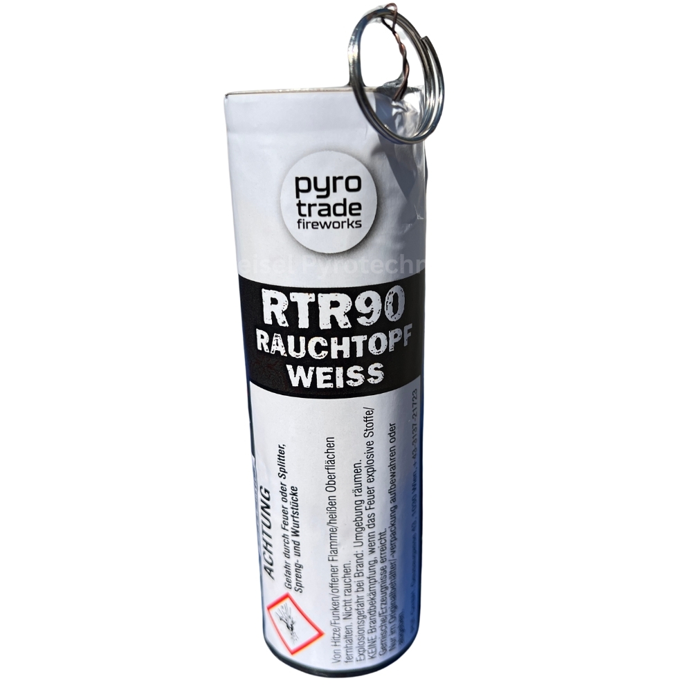 Rauchtopf mit Reißzünder 90 Sekunden weiß Rauchtopf mit Reißzünder 90 Sekunden weiß