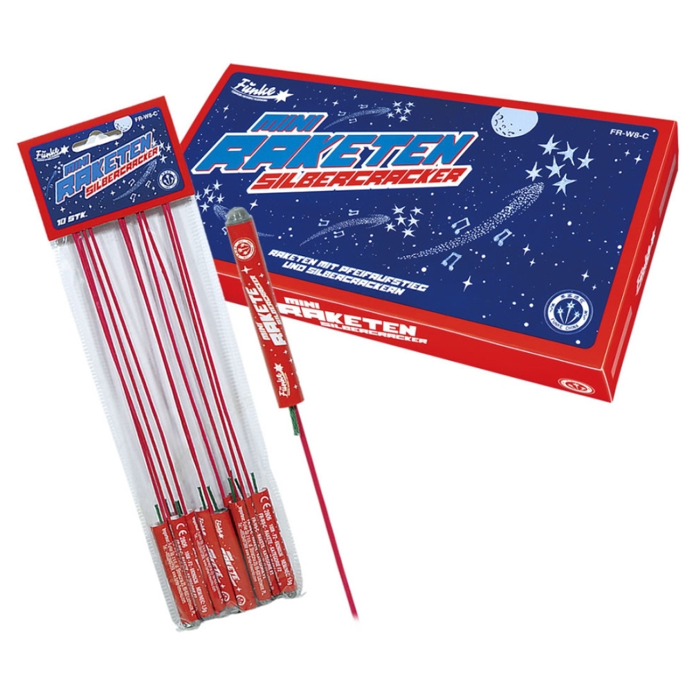 Mini-Raketen Silbercracker - 10er Beutel Mini-Raketen Silbercracker - 10er Beutel