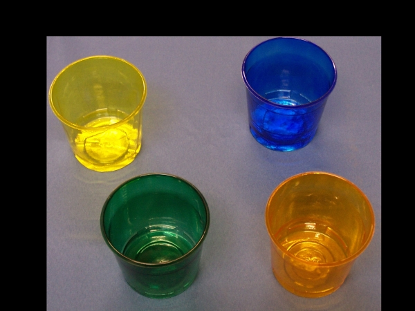 Illu-Becher Plastik weiß/klar Illu-Becher Plastik weiß/klar