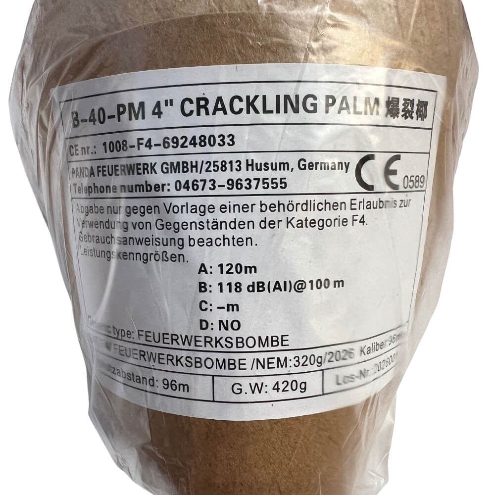 100mm Kugelbombe F4 - Crackling Palm