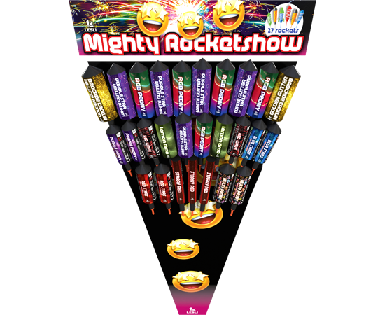 Mighty Rocketshow (=ehemals Moviestars) - 27teiliges Raketensortiment Mighty Rocketshow (=ehemals Moviestars) - 27teiliges Raketensortiment