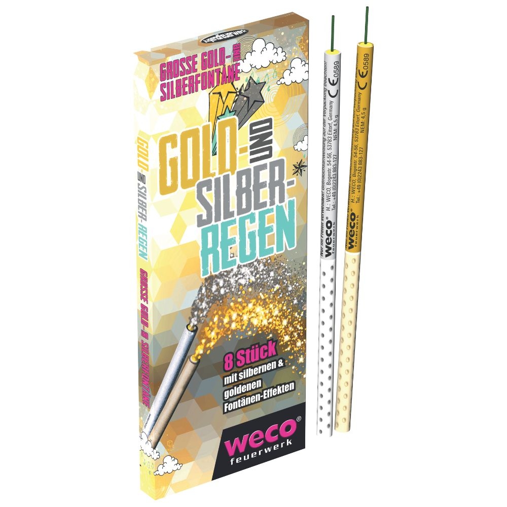 Gold- und Silberregen groß - 8er Päckchen