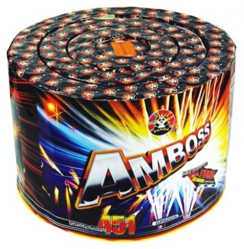Runde Verbundfeuerwerk-Schachtel der Panda Amboss mit 451 Schuss und buntem Feuerwerk-Design