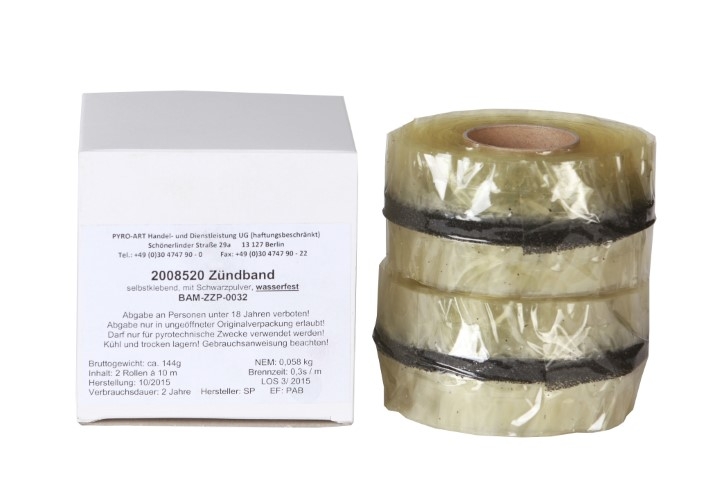 Zündband  / Matchtape 2 x 10 m Rolle WASSERFEST Zündband  / Matchtape 2 x 10 m Rolle WASSERFEST