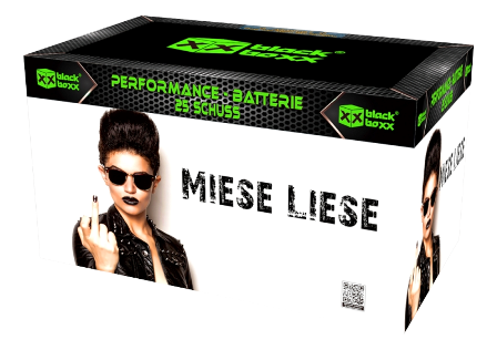Miese Liese Blackboxx Performance Batterie, schwarze Verpackung mit Frauenmotiv