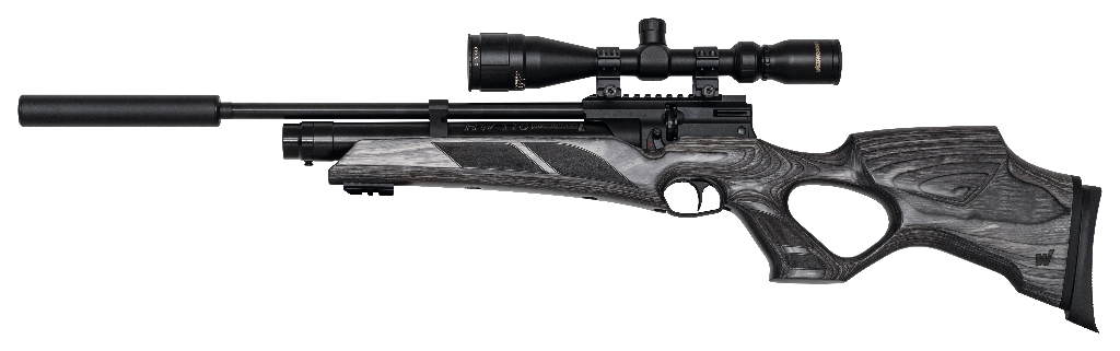 HW 110 T  Pressluftgewehr 4,5mm F mit Schichtholz-Lochschaft - Kartusche aus 2022 HW 110 T  Pressluftgewehr 4,5mm F mit Schichtholz-Lochschaft - Kartusche aus 2022