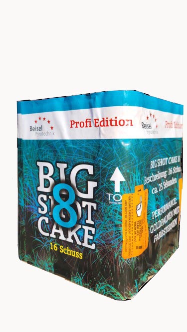 Big Shot Cake 8  Goldpalmen mit bunten Spitzen 16 Schuss