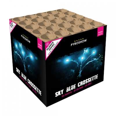 Sky Blue Crossette - 25 Schuss Batterie