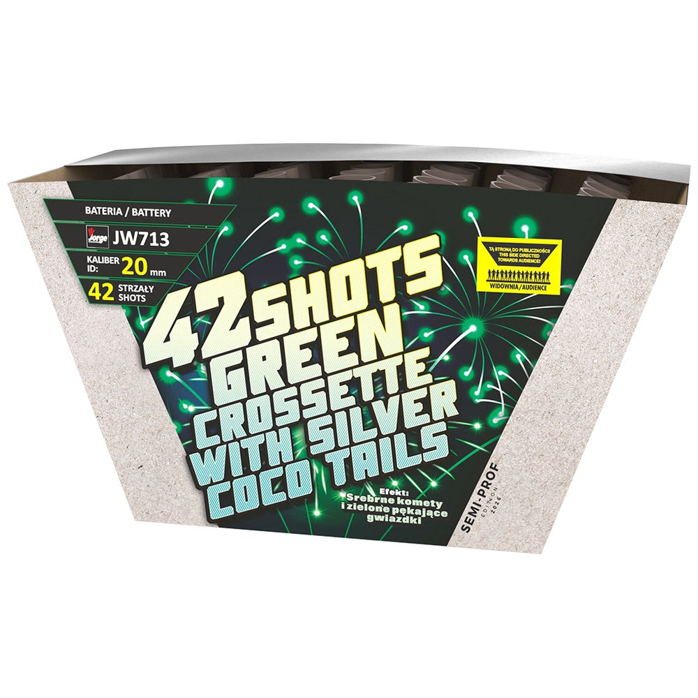 Green Crossette 42 Schuss Fächerbatterie