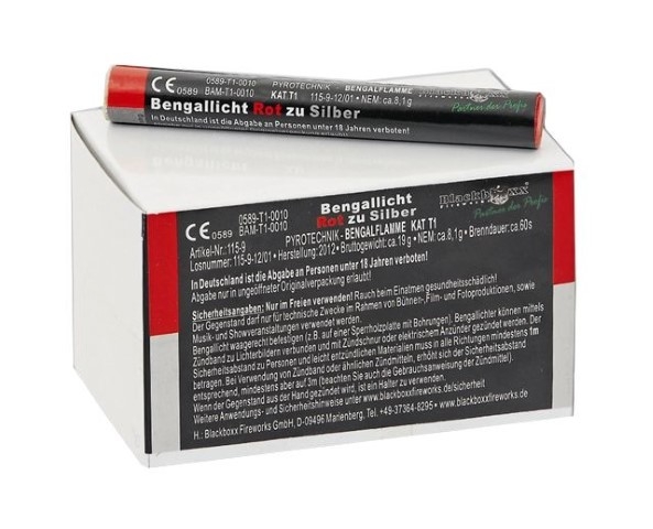 Bengallichter / Figurenlichter für Lichterbilder 25er Pack rot zu silber