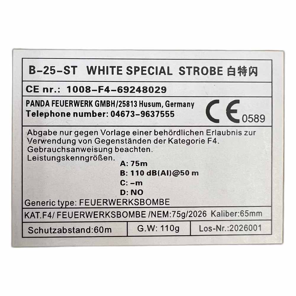 65mm Kugelbombe F4 - White Special Strobe