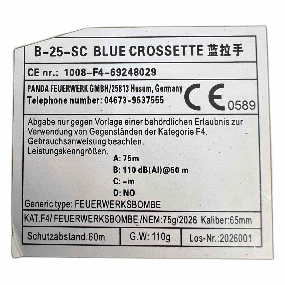 65mm Kugelbombe F4 - Blue Crossette